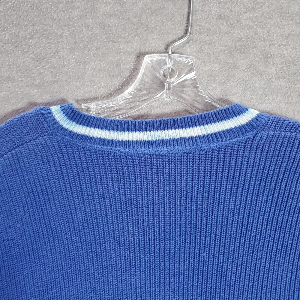 VINTAGE Demetre Men Sweater Small Blue America Cup Challenge '87 Crest Yacht‎